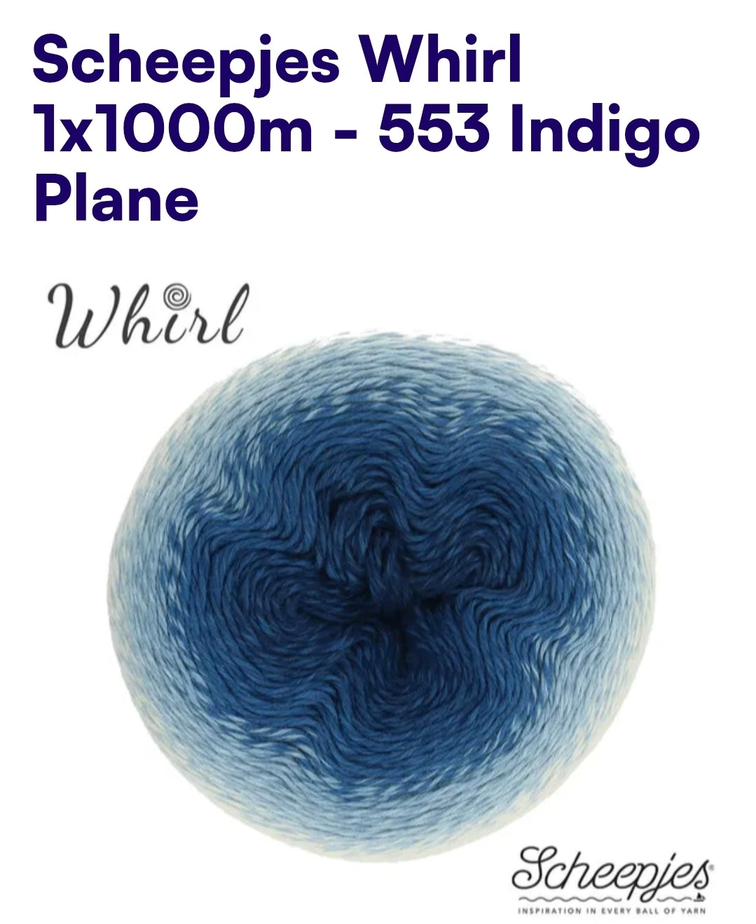 Scheepjes Whirl 1000m Farbverlaufsgarn 553 Indigo Plane