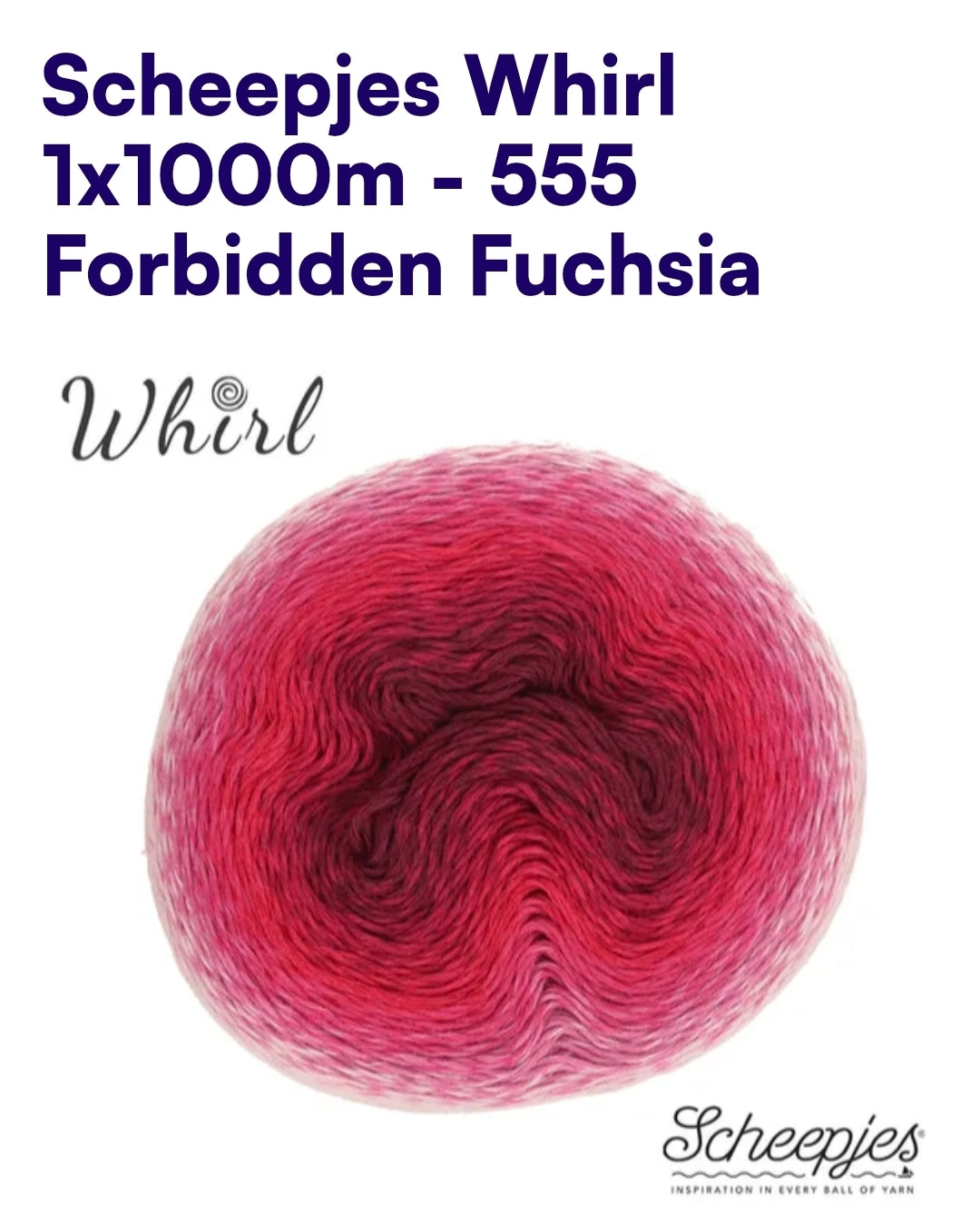 Scheepjes Whirl 1000m Farbverlaufsgarn 555 Forbidden Fuchsia