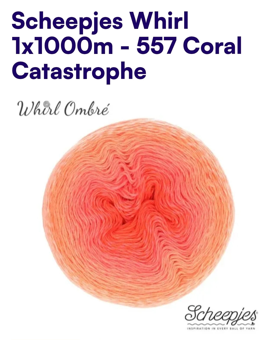 Scheepjes Whirl 1000m Farbverlaufsgarn 557 Coral Catastrophe