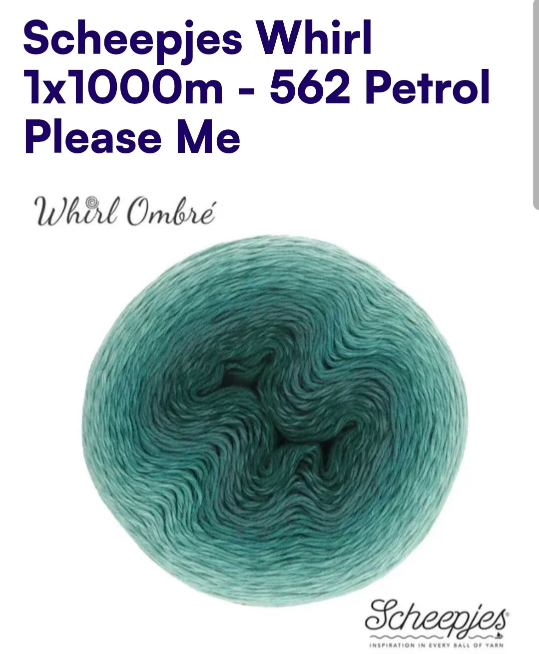 Scheepjes Whirl 1000m Farbverlaufsgarn 562 Petrol Please Me