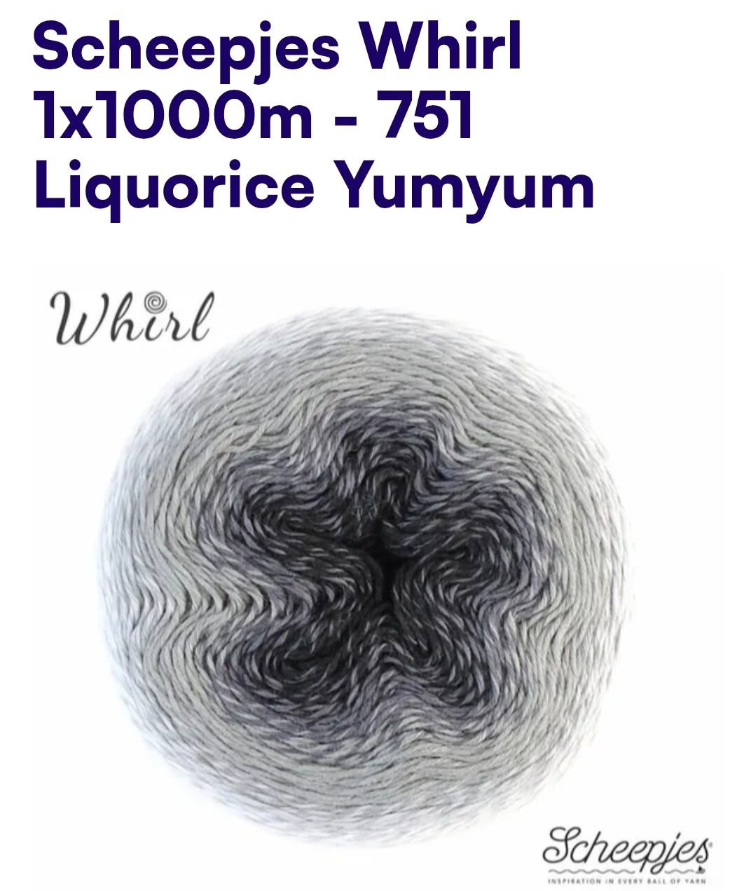 Scheepjes Whirl 1000m Farbverlaufsgarn 751 Liquorice YumYum
