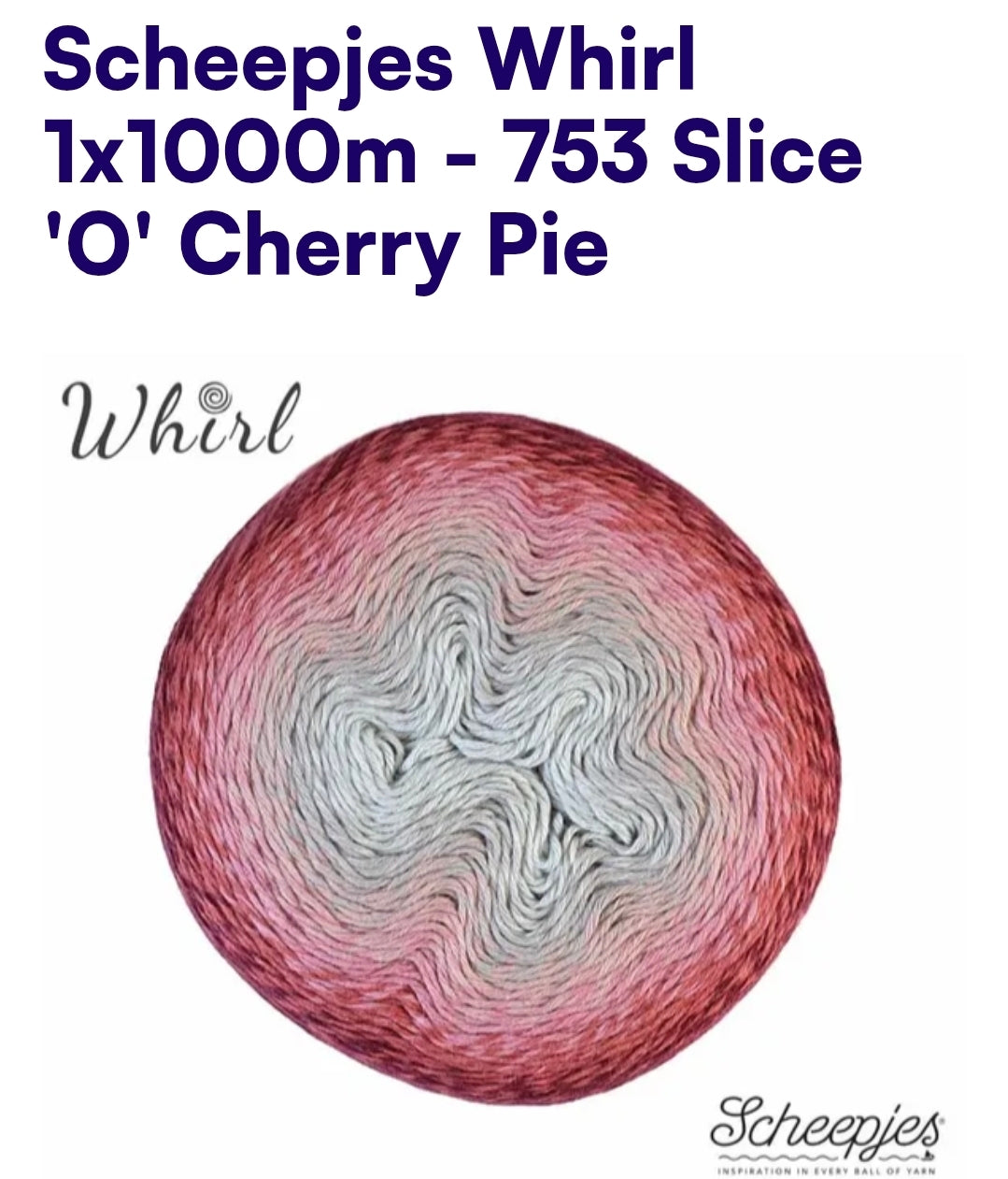 Scheepjes Whirl 1000m Farbverlaufsgarn 753 Slice ´O´ Cherry Pie