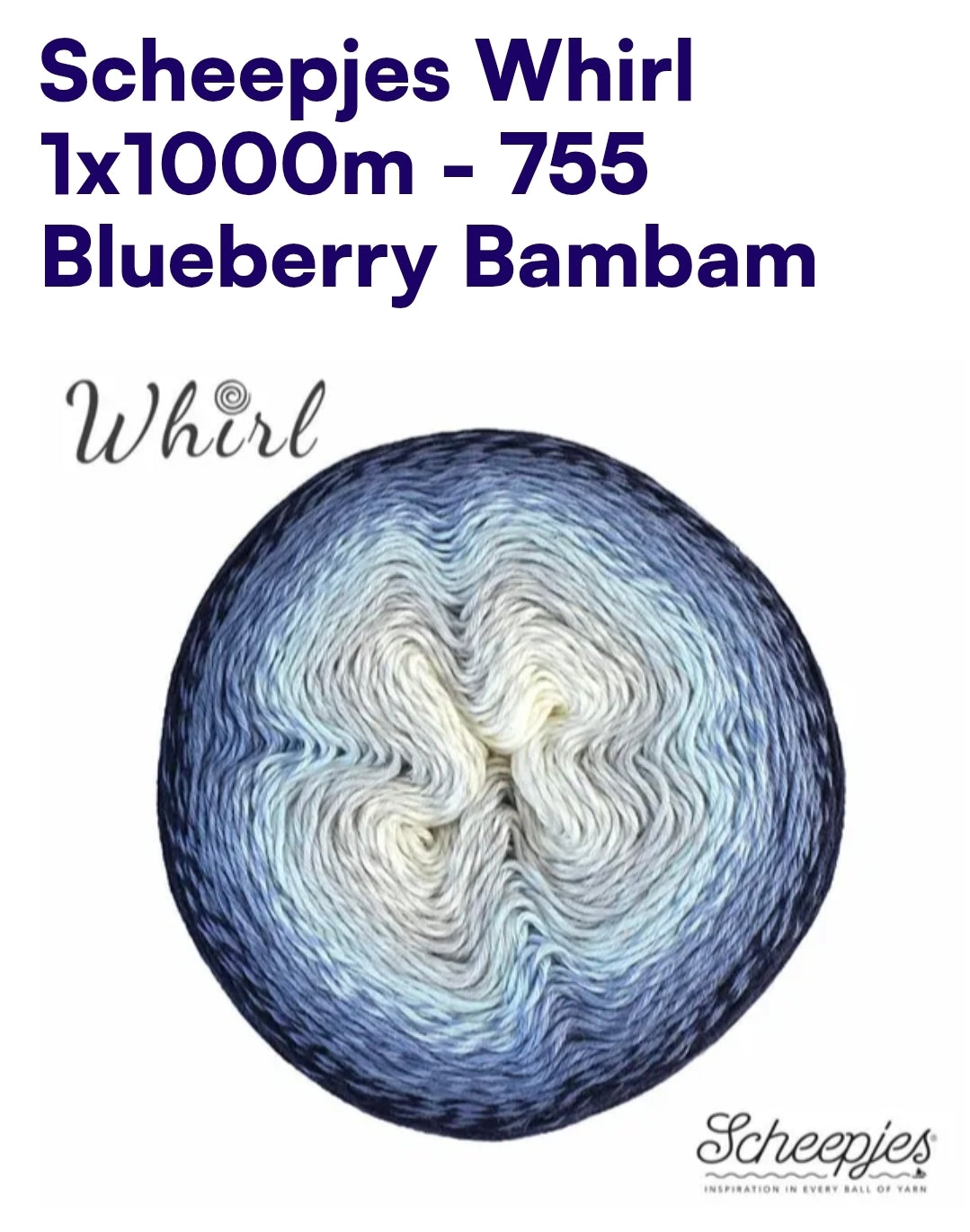 Scheepjes Whirl 1000m Farbverlaufsgarn 755 Blueberry Bambam