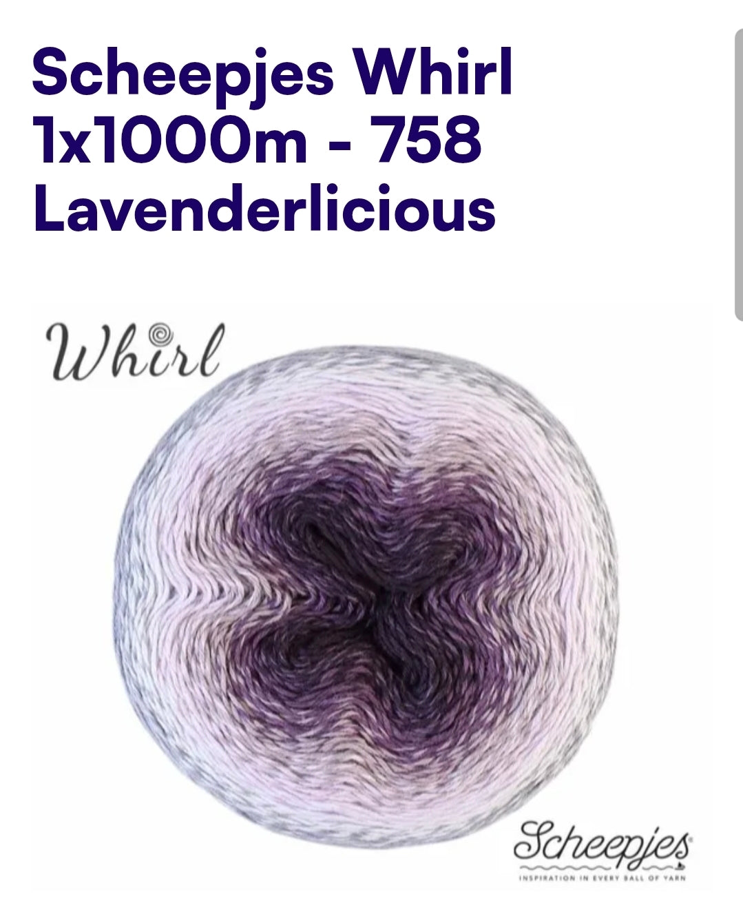 Scheepjes Whirl 1000m Farbverlaufsgarn 758 Lavenderlicious