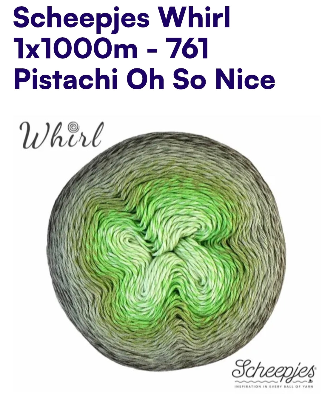 Scheepjes Whirl 1000m Farbverlaufsgarn 761 Pistachi Oh So Nice