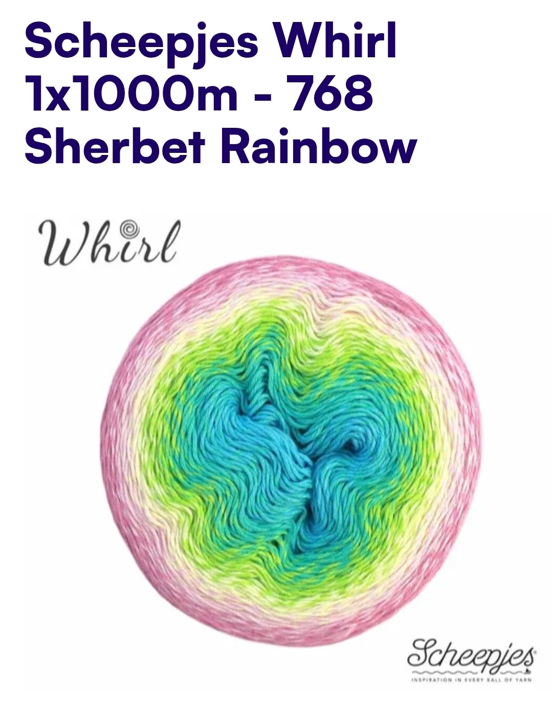 Scheepjes Whirl 1000m Farbverlaufsgarn 768 Sherbet Rainbow
