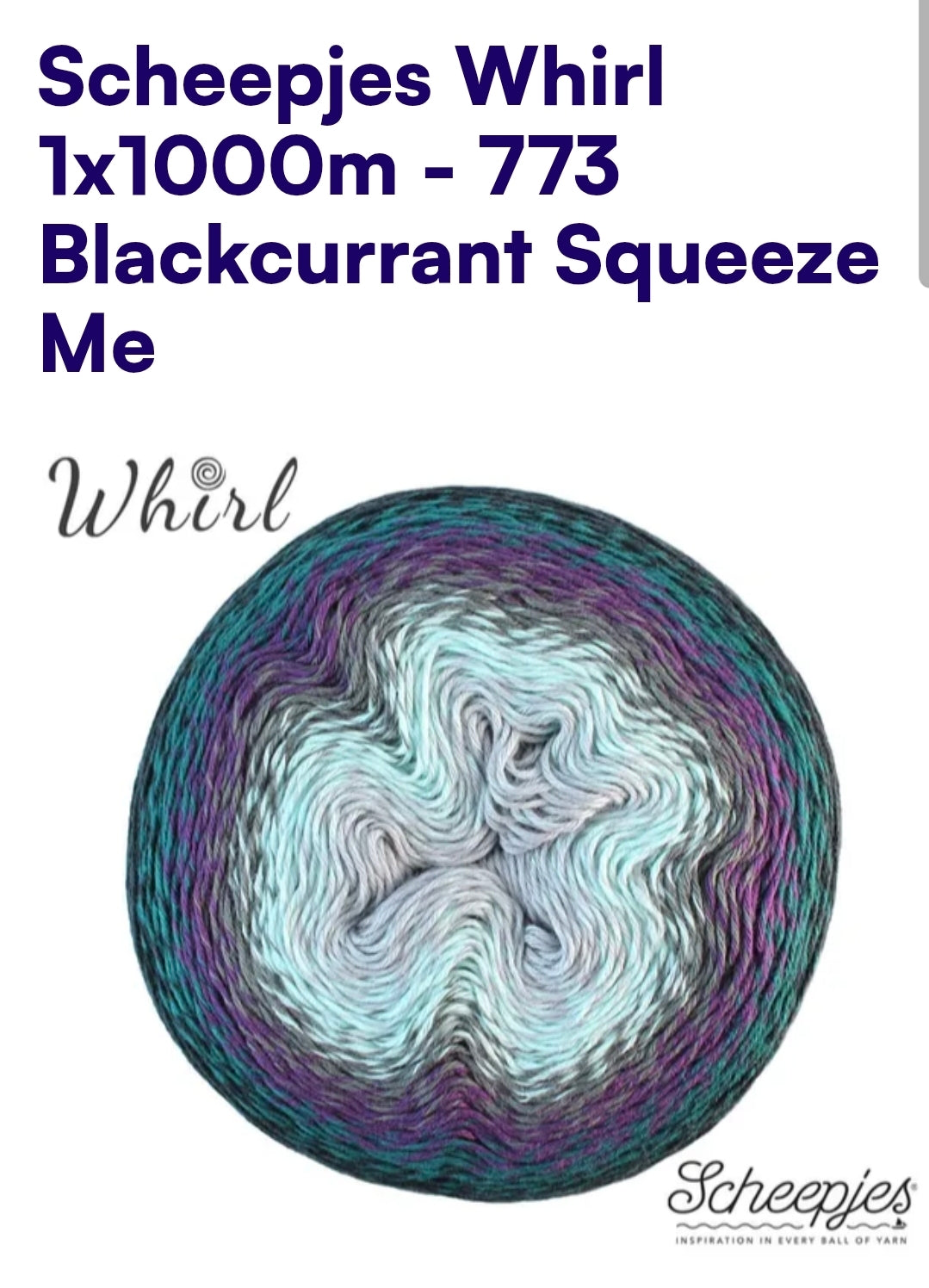 Scheepjes Whirl 1000m Farbverlaufsgarn 773 Blackcurrant Squeeze Me