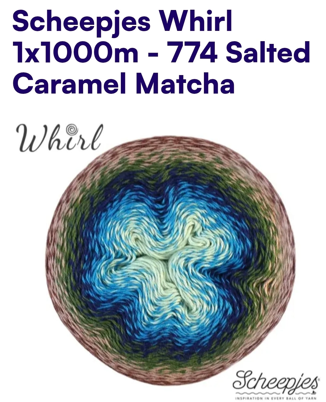 Scheepjes Whirl 1000m Farbverlaufsgarn 774 Salted Caramel Matcha