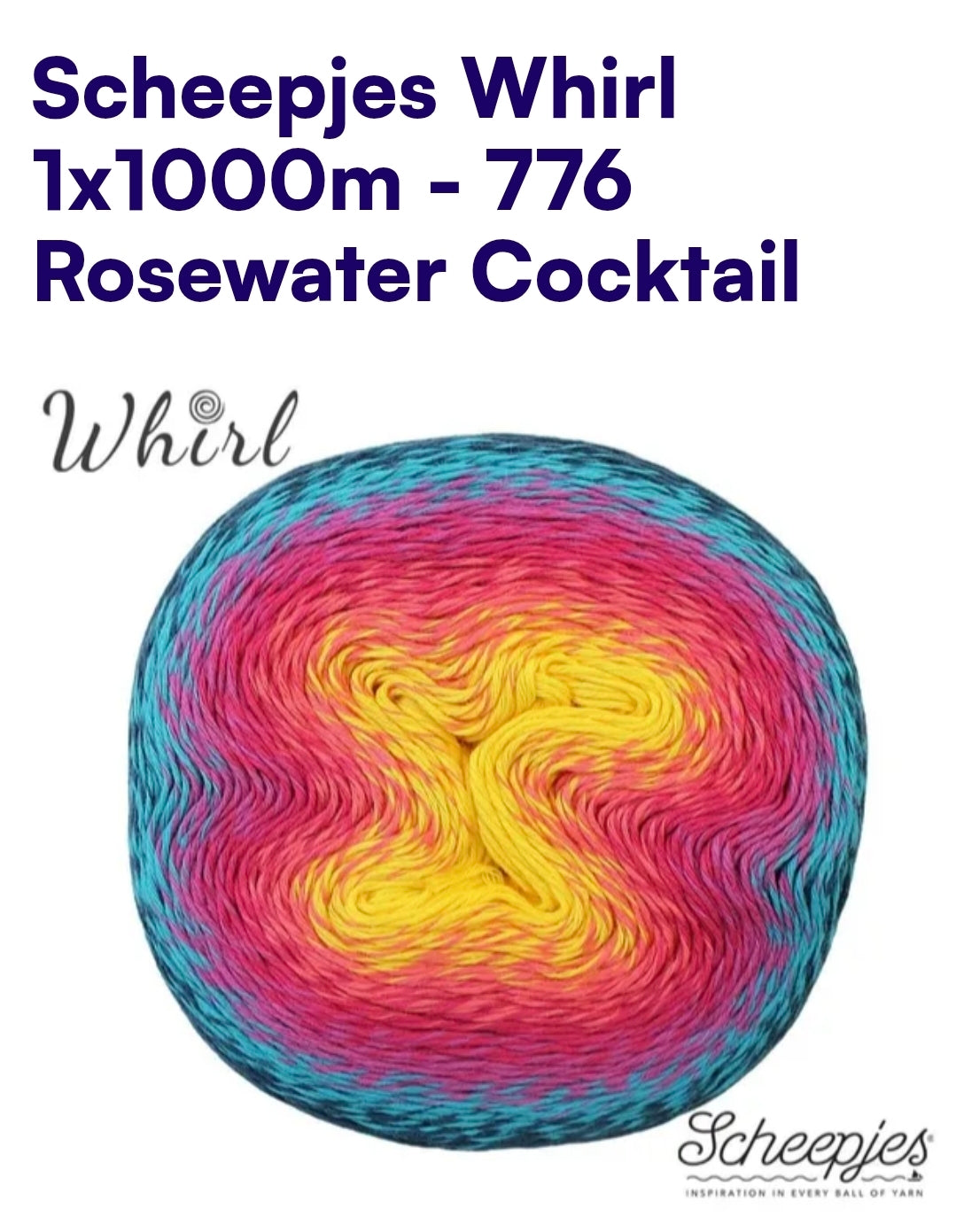 Scheepjes Whirl 1000m Farbverlaufsgarn 776 Rosewater Cocktail