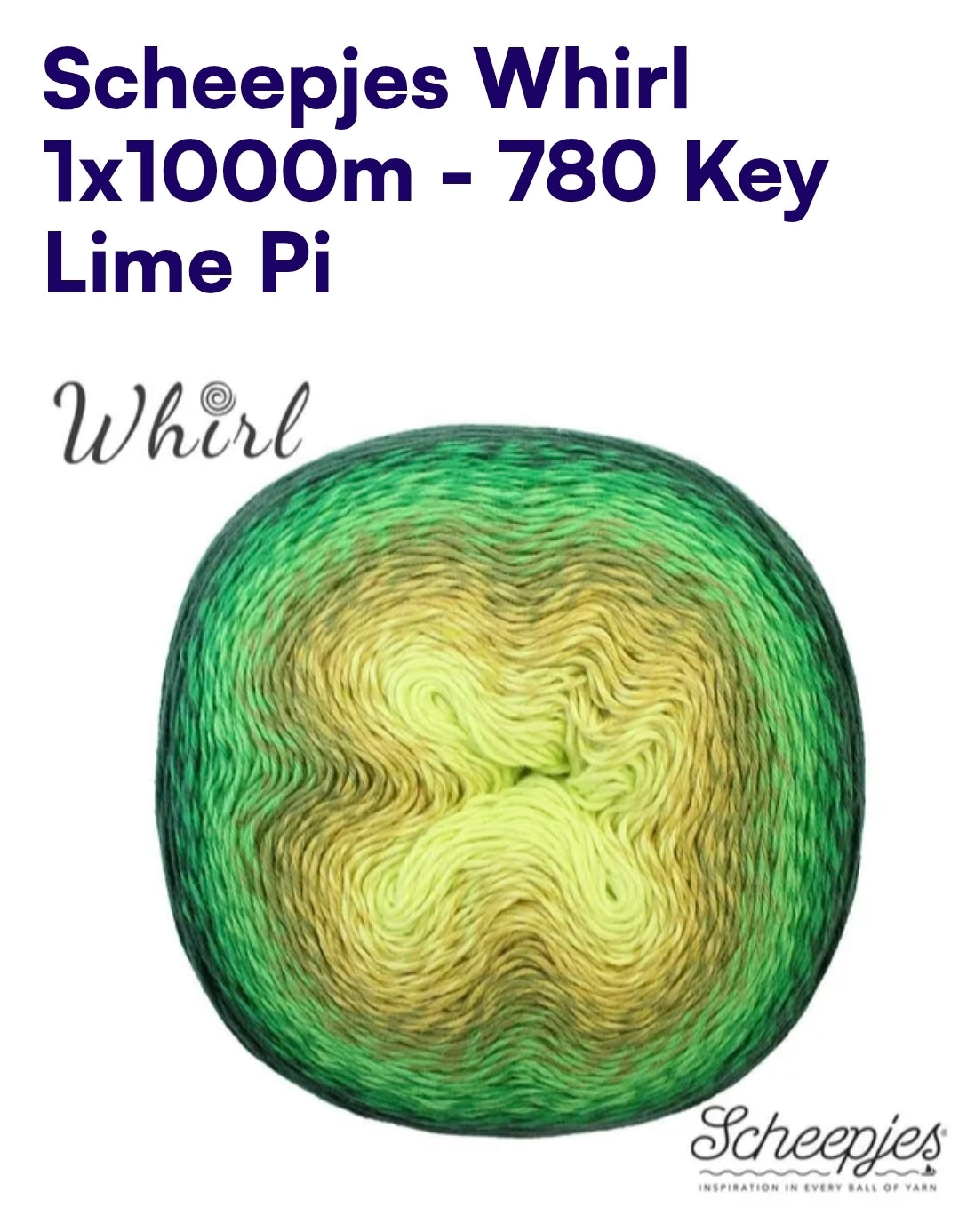 Scheepjes Whirl 1000m Farbverlaufsgarn 780 Key Lime Pi