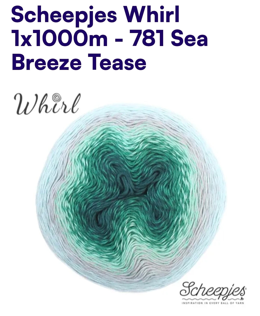 Scheepjes Whirl 1000m Farbverlaufsgarn 781 Sea Breeze Tease