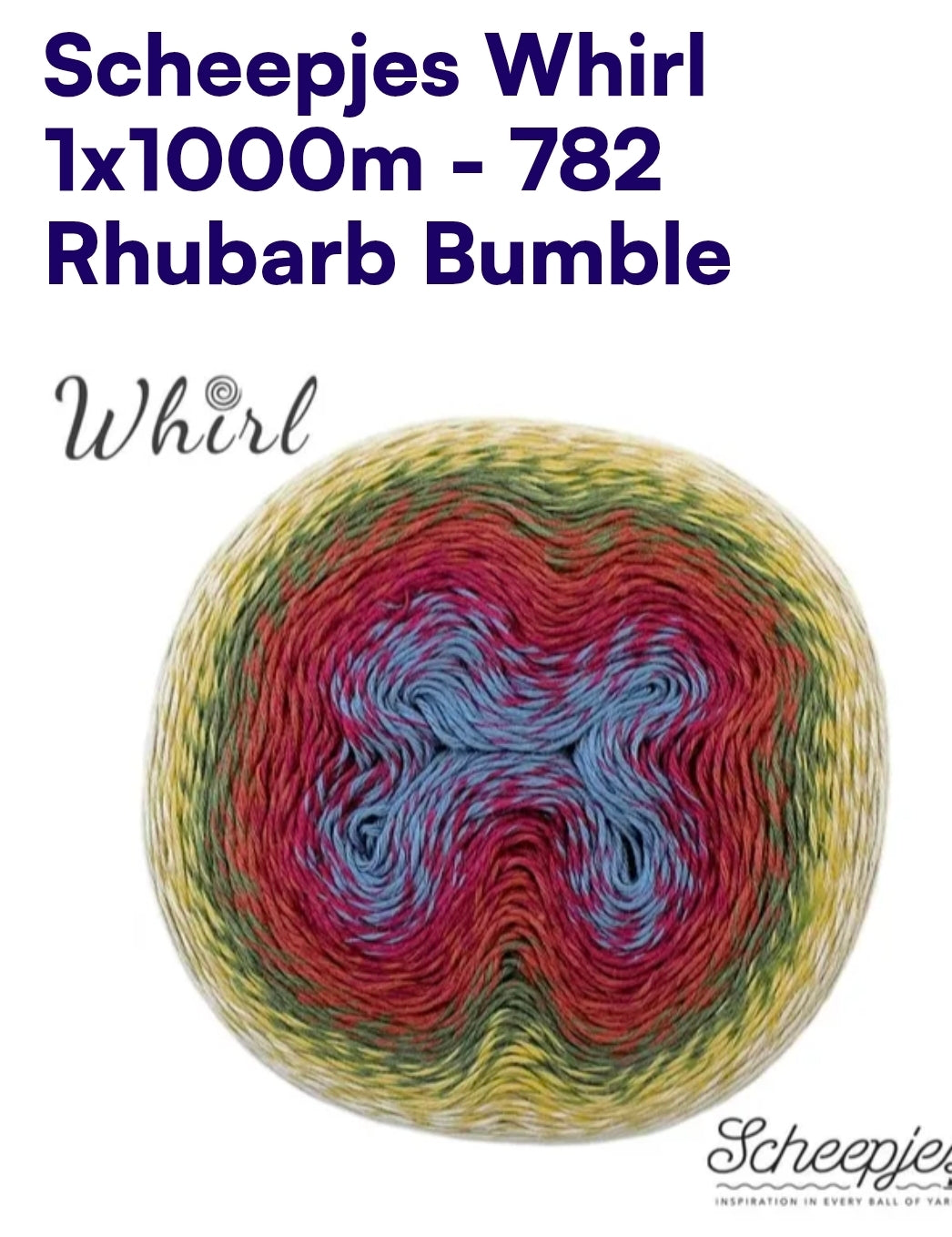 Scheepjes Whirl 1000m Farbverlaufsgarn 782 Rhubarb Bumble