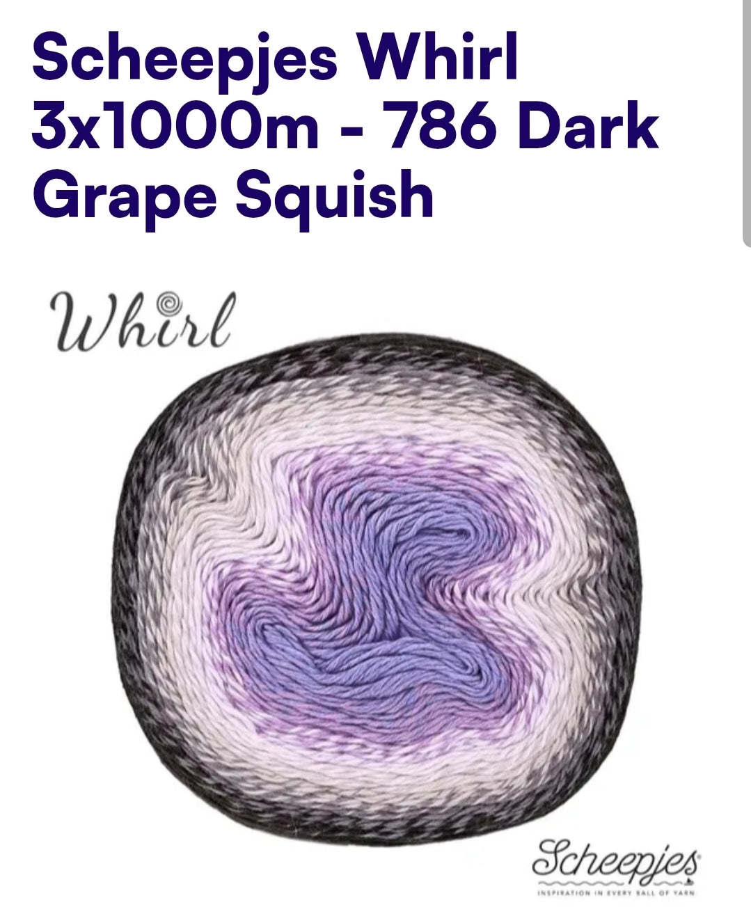 Scheepjes Whirl 1000m Farbverlaufsgarn 786 Dark Grape Squish