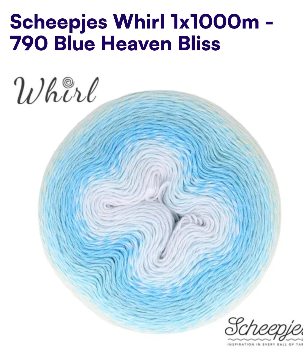 Scheepjes Whirl 1000m Farbverlaufsgarn 790 Blue Heaven Bliss