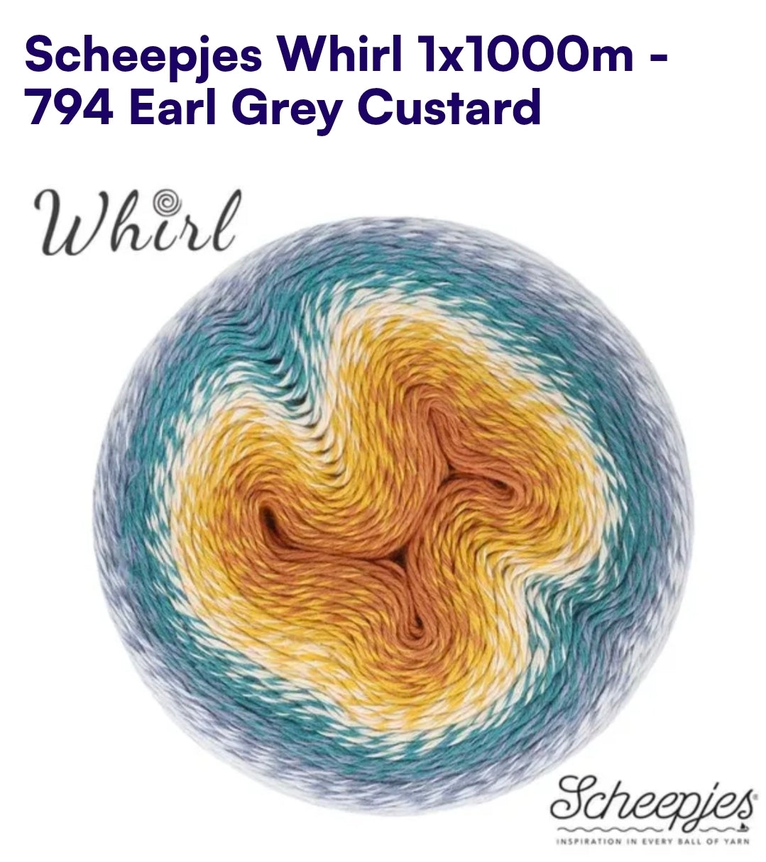 Scheepjes Whirl 1000m Farbverlaufsgarn 794 Earl Grey Custard