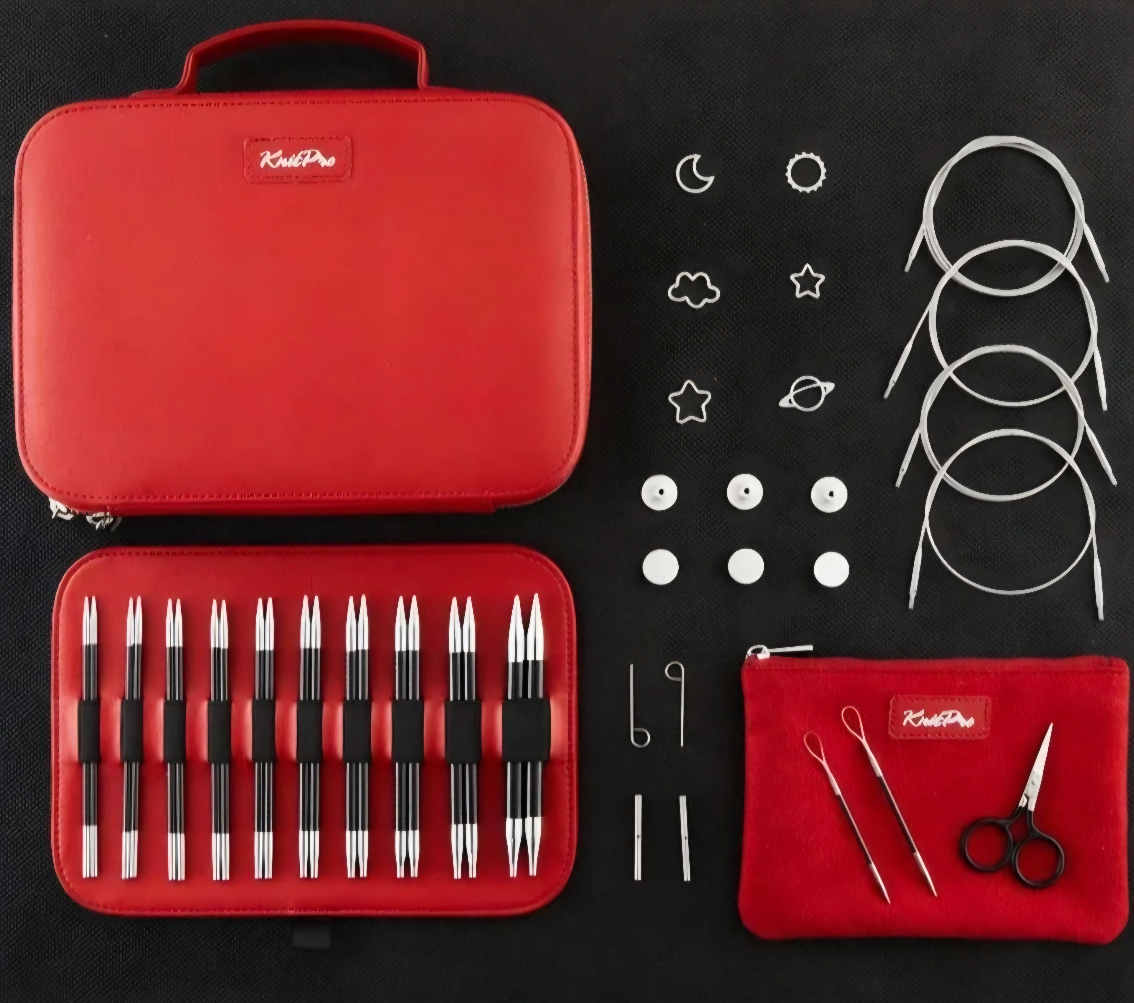 KnitPro Karbonz Elan Set komplett - alle Nadelstärken und Zubehör