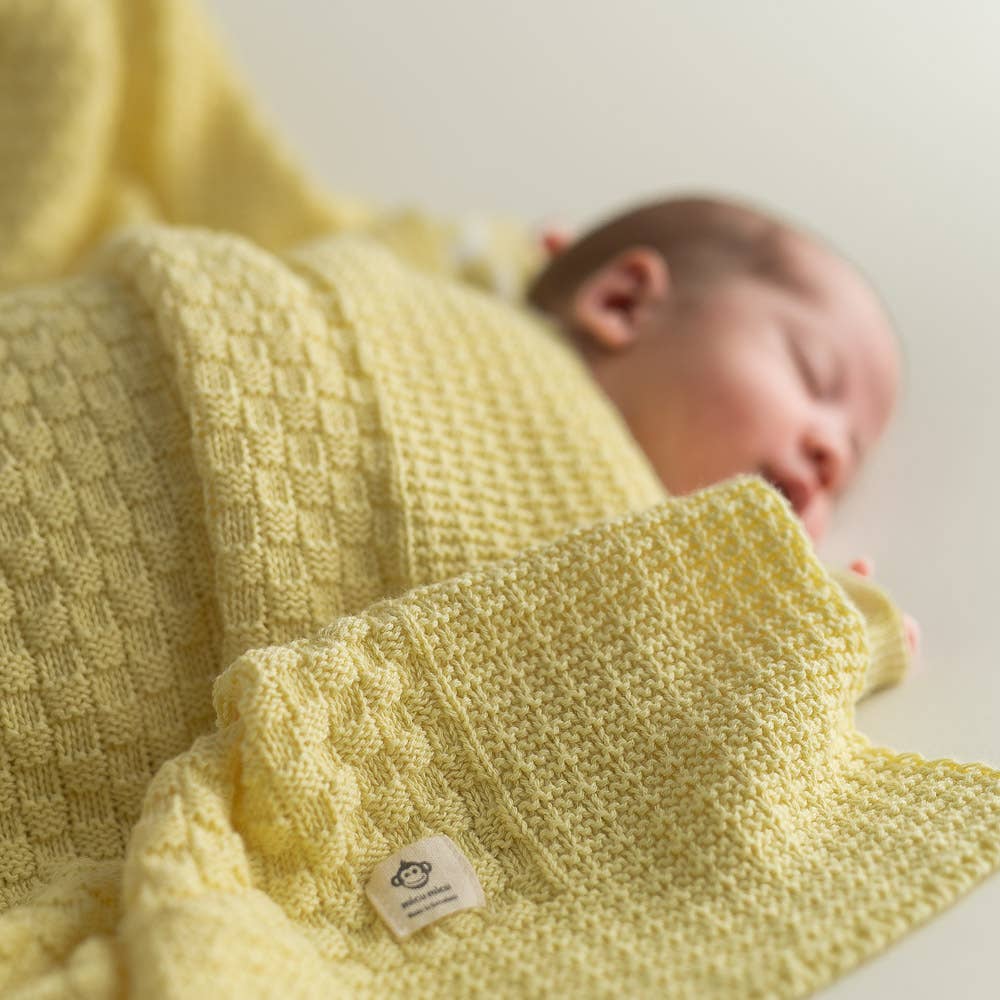 micu micu Babydecke in Gelb, Muster-Detailansicht