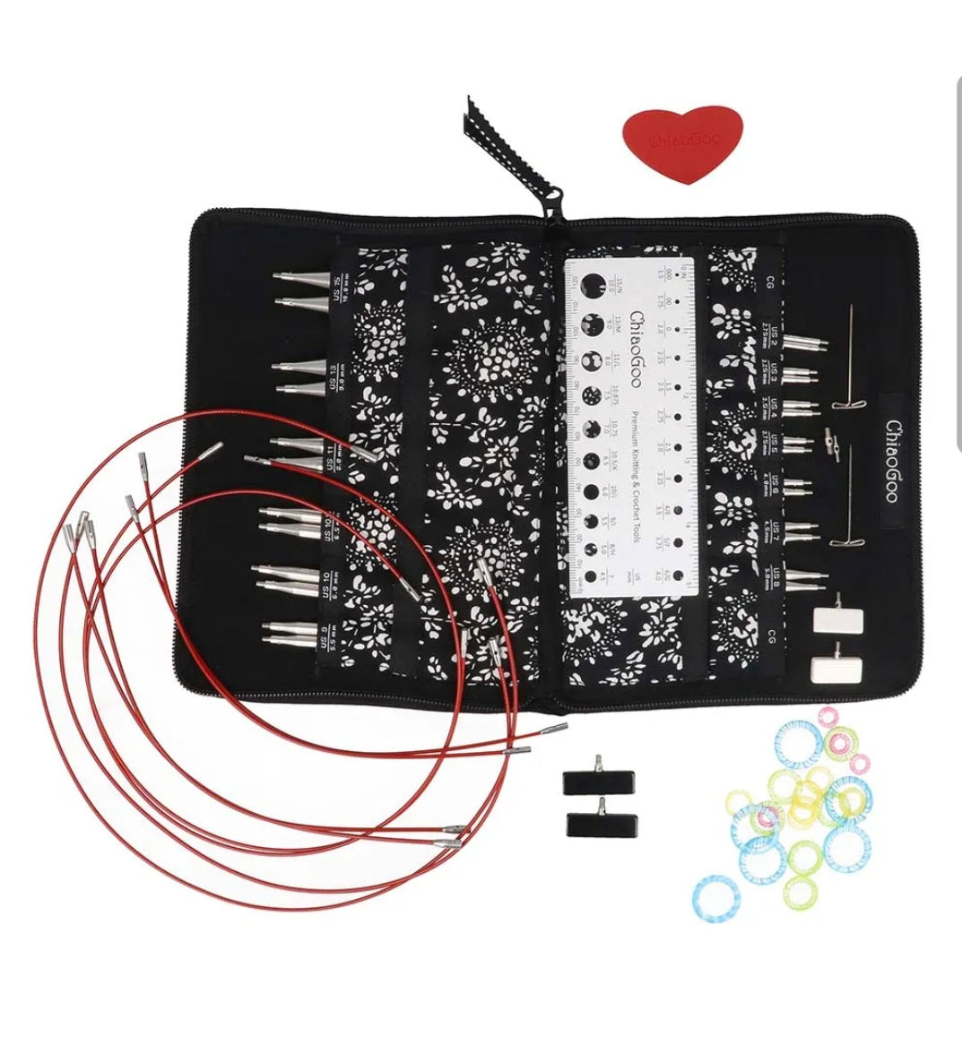 Chiaogoo TWIST RED LACE Set 10cm - Auswechselbare Nadelspitzen